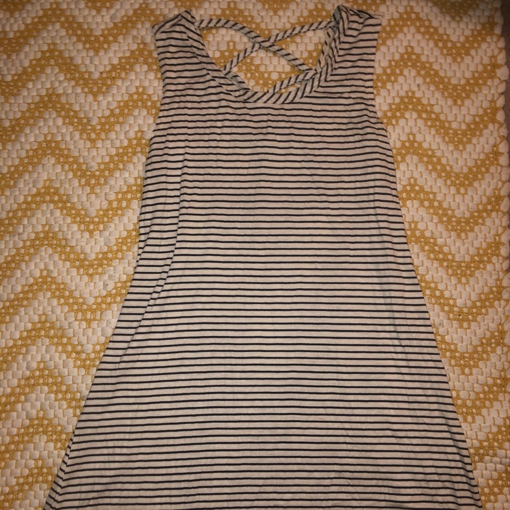 Black and white striped flowy dress
